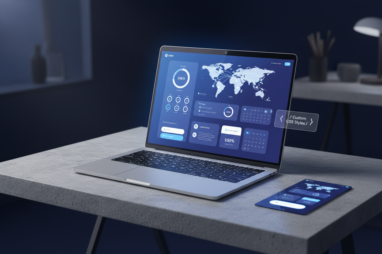 Branded consumer travel booking portal shown across a laptop and mobile device